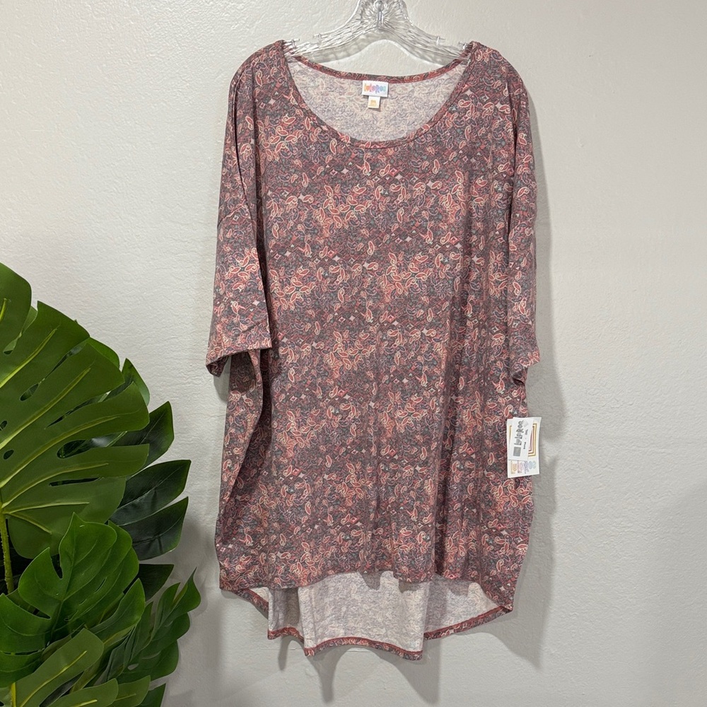 NWT LuLaRoe  Women's Floral Tunic - Pink and Gray plus size 3XL